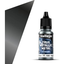 Vallejo 77180 18 Ml. Obsidian Black, Airbrush, True Metallic Metal (Tmm) Serisi Model Boyası