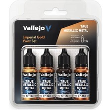 Vallejo 77252 4X18 Ml. Imperial Gold, True Metallic Metal (Tmm) Serisi Model Boyası Seti