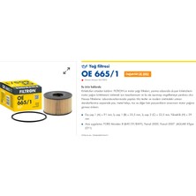 Filtron Oe 2002 Oe 665/1 (Mann : Hu 920X) Ford Mondeo Transit Jaguar Yağ Filtresi