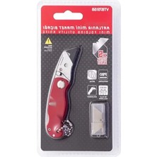 Aesco Katlanır Mini Maket Bıçağı ve 5 Yedek Bıçak Seti