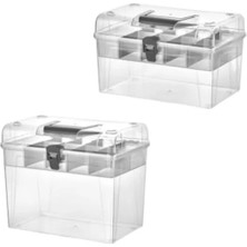 Aesco Ayarlanabilir Bölmeli Şeffaf Organizer Kutusu (2'li Set)