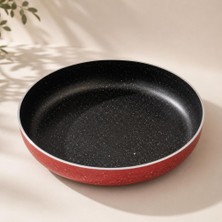 Abnturk 24 cm Kaliteli Granit Fırın Tepsisi 3 Kat Teflon Kaplamalı Börek Tepsisi Çok Amaçlı Tepsi