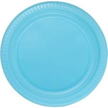 Aesco Mavi Renkli Plastik Tabak - 25 Adet Set
