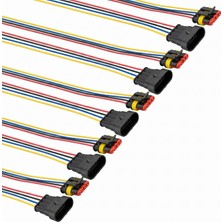 İTHAL 5 Adet Super Seal Konnektör Kablolu Takım - Erkek/dişi (4 Pin)