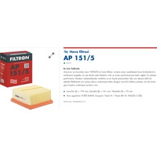 Fıltron Filtron Ap 151/5  (Mann : C 17 006 ) Ford Courier Euro5 Hava Filtresi