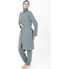 Form Angel Uzun Kollu Düz Renk Tam Tesettür Kadın Mayo Haşema