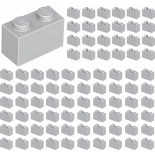 LEGO Yedek Parçalar: Brick: Duvar Parçası: 100 Adet 1x2 Açık Gri 3004 - Parts: Brick: 100 Piece 1x2 Light Bluish Gray 3004