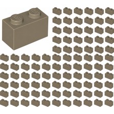 LEGO Yedek Parçalar: Brick: Duvar Parçası: 100 Adet 1x2 Koyu Krem 3004 - Parts: Brick: 100 Piece 1x2 Dark Tan 3004