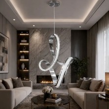 Reel Avize Cizgili Profil Damla LED Avize Kristal Silikonlu - 3 Renk Kumandalı