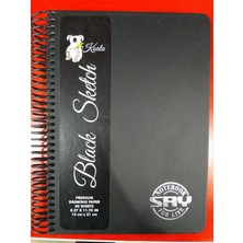 Dream Art Galery Siyah Yapraklı Defter ve Beyaz Çizim Kalem