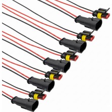 İTHAL 5 Adet Super Seal Konnektör Kablolu Takım - Erkek/dişi (2 Pin)