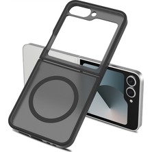 Kupa Galaxy Z Flip 7 Fe Kılıf Kenarları Siyah Mat Arka Yüzey Ince Şık Görünüm Kapak