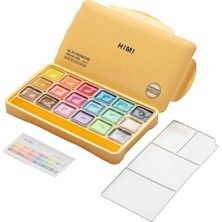 Hımı Jelly Cup Gouache Set Metalik Renk Guaj Boya Seti 18 Renk x 30 Gr. (Yellow Case)