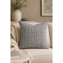 Fuly Consept Coastweave Mist Dekoratif Kırlent Kılıfı | Mavi Gri Krem Dokulu Modern Kırlent