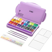 Hımı Twin Cup Gouache Set Guaj Boya Seti 36 Renk x 12 Gr. + 3 Fırça (Purple Case)