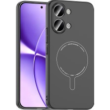 Büşra Ayhan Poco X8 Pro Max Kılıf M-Safe Şarj Özellikli Kamera Korumalı Zore Elio Sert Pc Kapak - Siyah