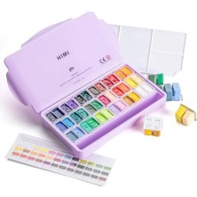 Hımı Twin Cup Gouache Set Guaj Boya Seti 36 Renk x 12 Gr. (Purple Case)