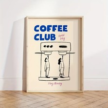 Nt Handmade Çerçeveli Uv Baskı Coffee Club Duvar Tablosu Modern Şık Mutfak Kahve Köşesi Duvar Dekoru