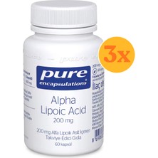 Pure Encapsulations Alpha Lipoic Acid 200 Mg 60 Kapsül - 3 Adet (Toplam 180 Kapsül)