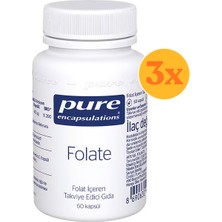 Pure Encapsulations Folate 60 Kapsül - 3 Adet (Toplam 180 Kapsül)