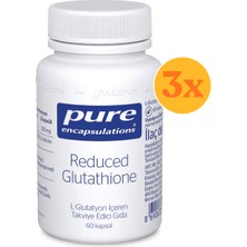 Pure Encapsulations Reduced Glutathione (Glutatyon Takviye) 60 Kapsül - 3 Adet (Toplam 180 Kapsül) - Dezenfektan Hediyeli (%72 Alkol)