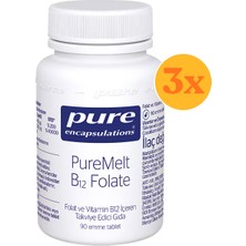 Pure Encapsulations Puremelt B12 Folate 90 Tablet - 3 Adet (Toplam 270 Tablet) - Dezenfektan Hediyeli (%72 Alkol)