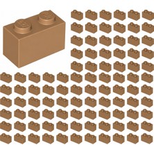 LEGO Yedek Parçalar: Brick: Duvar Parçası: 100 Adet 1x2 Orta Nuga 3004 - Parts: Brick: 100 Piece 1x2 Medium Nougat 3004