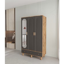 T&B Mila 3 Kapaklı Çekmeceli Gardırop - Tamamı Mdf