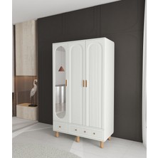 T&B Mila 3 Kapaklı Çekmeceli Gardırop - Tamamı Mdf