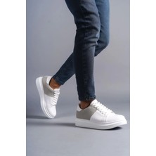 Arda SLW151 Boost Bağcıklı Cilt Süet Erkek Günlük Sneaker Ayakkabı Csbt - Beyaz/gri