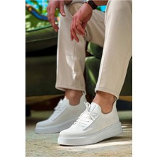Kuback Bay AYAKKABIKB-116 Beyaz Bağcıklı Triko Günlük Erkek Ayakkabı