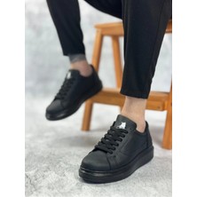Arda Erkek AYAKKABIBA0423 Boa Kalın Siyah Yüksek Taban Siyah Bağcıklı Spor Erkek Ayakkabı