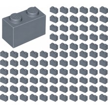LEGO Yedek Parçalar: Brick: Duvar Parçası: 100 Adet 1x2 Kum Mavisi 3004 - Parts: Brick: 100 Piece 1x2 Sand Blue 3004