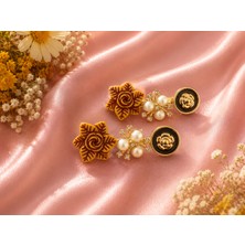 Jammy Jewerly Şık Tasarımlı Inci ve Çiçek Detaylı Kadın Toka