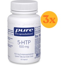 Pure Encapsulations 5-Htp 100 Mg 60 Kapsül - 3 Adet (Toplam 180 Kapsül) - Dezenfektan Hediyeli (%72 Alkol)