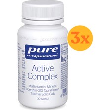 Pure Encapsulations Active Complex 30 Kapsül - 3 Adet (Toplam 90 Kapsül) - Dezenfektan Hediyeli (%72 Alkol)