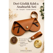 Atölye Zümra Asılabilir Kalp Model Gözlük Kılıfı ve Anahtarlık Seti - Çanta Charmı Gözlük Koruyucu