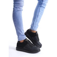 By Shoes SLW151 Boost Bağcıklı Cilt Süet Erkek Günlük Sneaker Ayakkabı Csst - Siyah