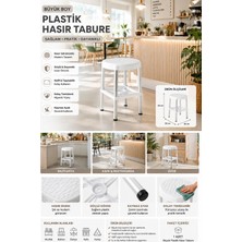 Akyüz Plastik 🪑 Büyük Boy Plastik Tabure 32X32X40 cm Kaymaz Ayaklı Çok Amaçlı Banyo Mutfak Taburesi
