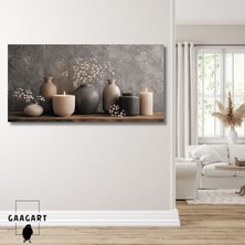 Gaagart Panoramik Kanvas Tablo Dijital Baskı Soft Renkli Mum ve Çiçek
