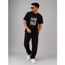 Enb1r Moda Motivasyon Yazı Baskılı Premium Unisex Siyah T-Shirt
