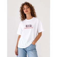 Enb1r Moda Enb “ı Am The Best” Oversize Beyaz Unisex Streetwear Tişört
