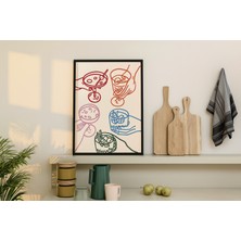 Nt Handmade Çerçeveli Uv Baskı Cocktails Duvar Tablosu Modern & Şık Mutfak Kahve Köşesi Duvar Dekoru