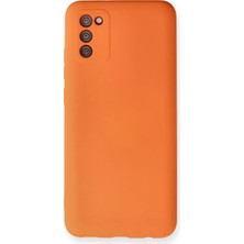 Samsung Galaxy A03S Kılıf Nano Içi Kadife Silikon - Turuncu