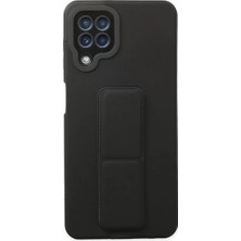 Sepetopia Samsung Galaxy A22 Kılıf Mega Standlı Silikon - Siyah