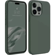 Apple iPhone 15 Pro Max Kılıf First Silikon - Koyu Yeşil