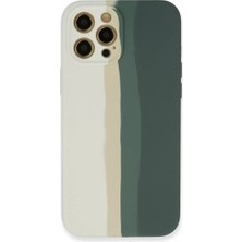 Apple iPhone 12 Pro Kılıf Ebruli Lansman Silikon - Beyaz-Gri