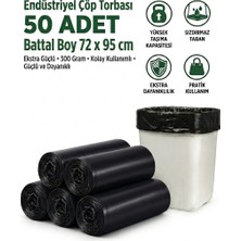 Liva Ambalaj Battal Boy Sızdırmaz Endüstriyel Çöp Poşeti 72X95 cm 50'li Rulo - 300 Gram Ekstra Dayanıklı