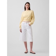Gap Kadın Beyaz High Rise Culotte Jean Pantolon