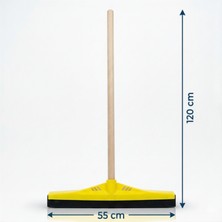 Mulpex Kauçuk Zemin Çekçeği 55 cm + 120 cm Ahşap Saplı Endüstriyel Temizlik Seti